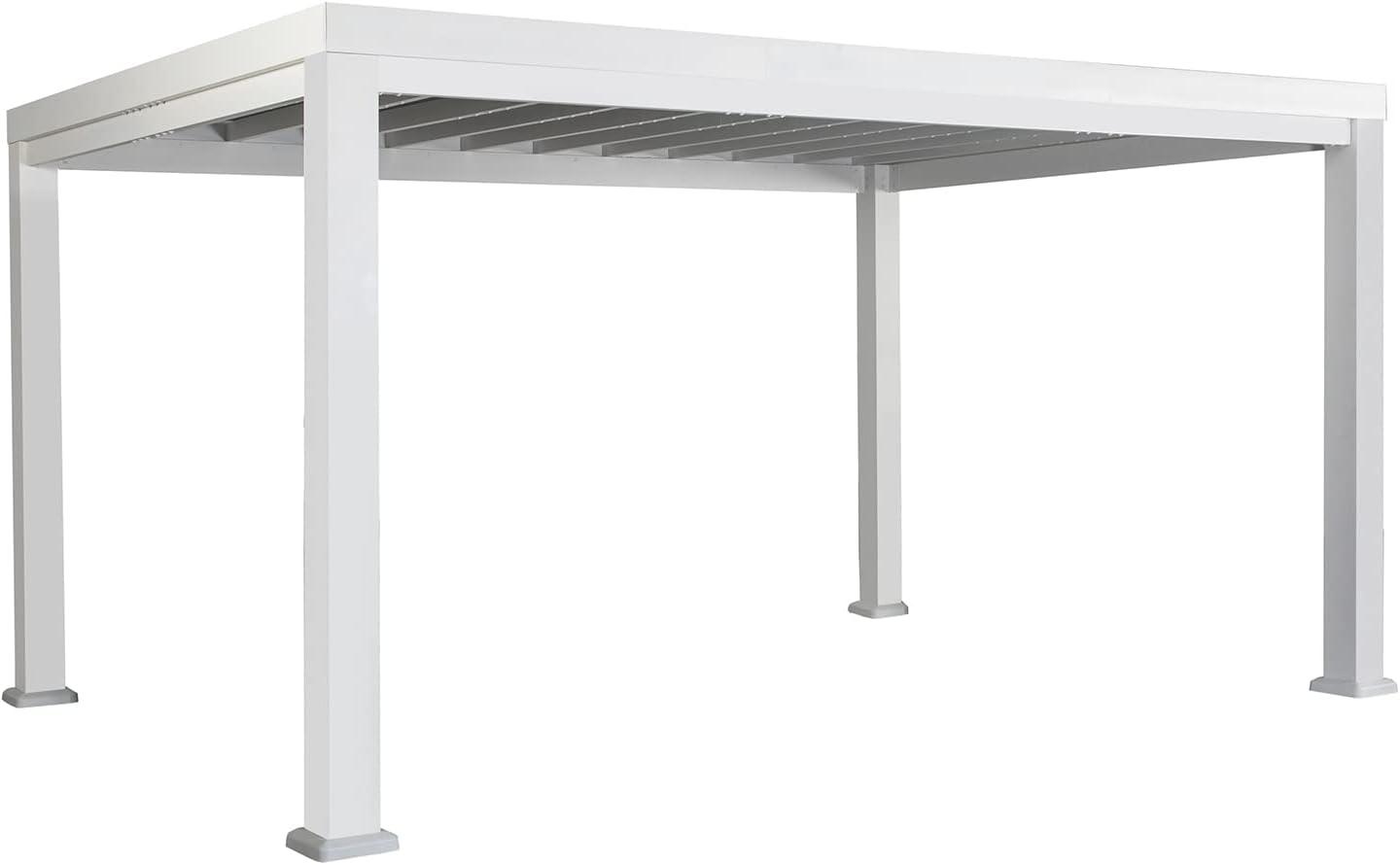 Backyard Discovery Backyard Discovery Windham 14' x 10' Modern Galvanized Steel Outdoor Patio Pergola Kit with Shade Sail Canopy and PowerPort