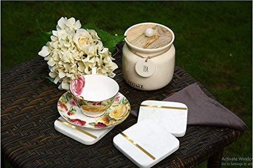 Mercer41 Raniyha Marble Round Coaster 4-Pack