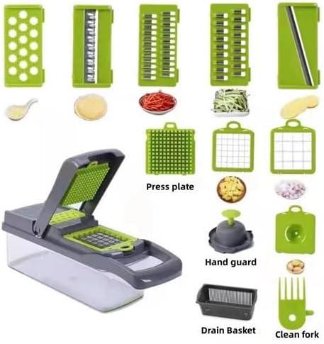 Vegetable Chopper,Pro Onion Chopper,14 in1 Multifunctional Food Chopper,Kitchen Veggie Chopper with 8 Blades,Vegetable Chopper With Container ,Vegetable Slicer Dicer Cutter,Salad,Garlic Chopper