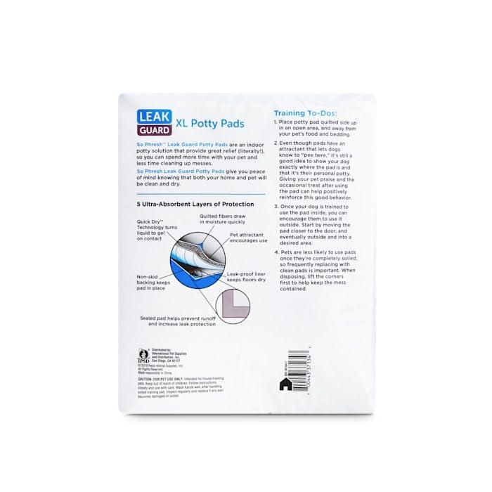 So Phresh X-Large Leak Guard Quilted Potty Pads, Count of 10