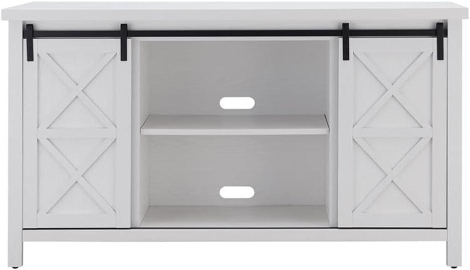 Evelyn&Zoe Elmwood Rectangular TV Stand for TV's up to 65", White