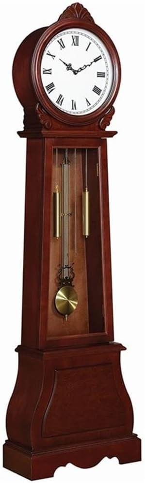 Coaster Traditional Wood Grandfather Clock with Chime in Brown