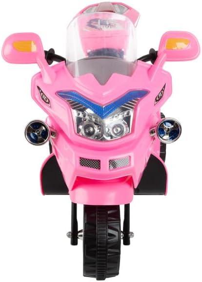 Lil' Rider Electric Motorcycle for Kids – 3-Wheel Battery Powered Motorbike for Kids Ages 3-6 – Fun Decals- Reverse- and Headlights (Pink), Large