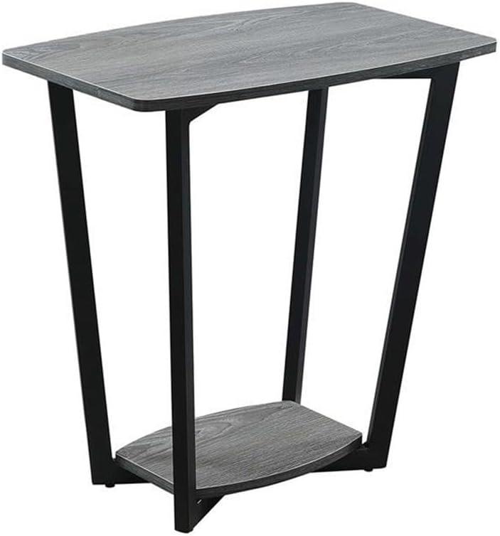 Convenience Concepts Graystone End Table with Shelf, Weathered Gray/Black Frame