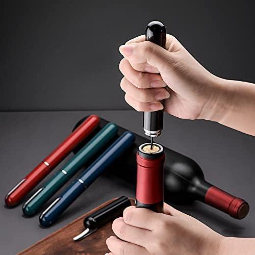 Wine Bottle Opener,Air Pressure Wine Corkscrew With Cutting Wine Bottle Foil Knife,Effortlessly Open Wine Bottles Without Damaging Corks,Easy-to-Use(Black)