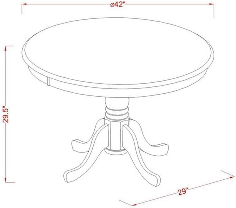 East West Furniture Hartland Round Wood Dining Table in Cappuccino/White