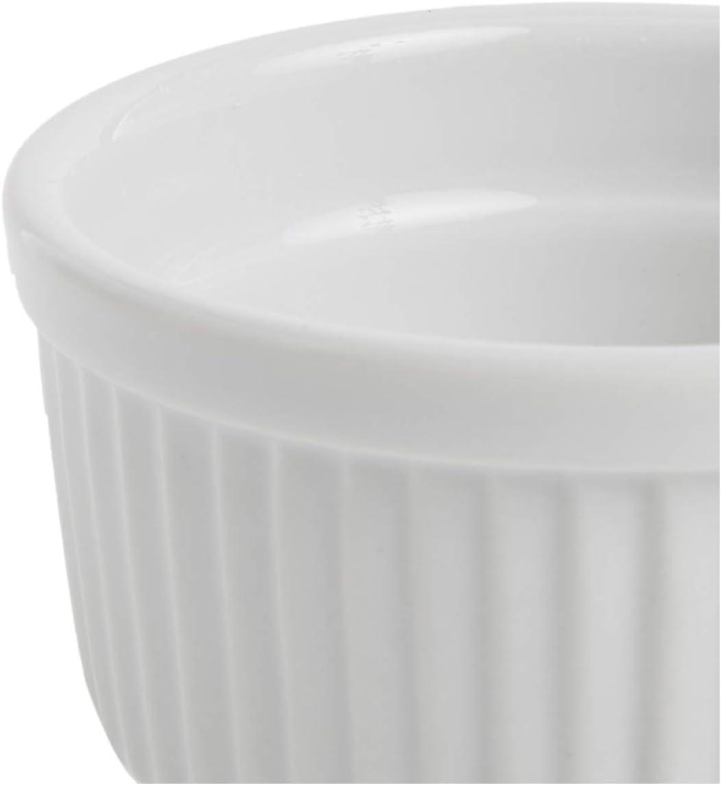 White Porcelain Ramekins Set of 6 for Baking and Serving