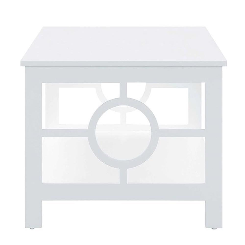 Convenience Concepts Ring Contemporary Coffee Table in White Wood Finish