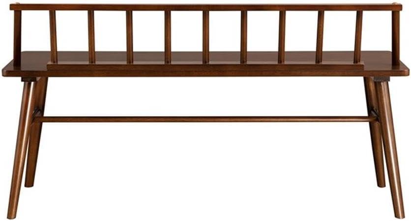 47" Solid Wood Low Back Spindle Bench - Walnut