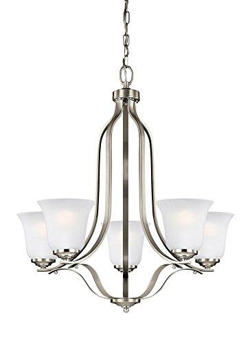 Generation Lighting 3139005EN3-962 Emmons Five - Light Chandelier Hanging Modern Fixture, Brushed Nickel