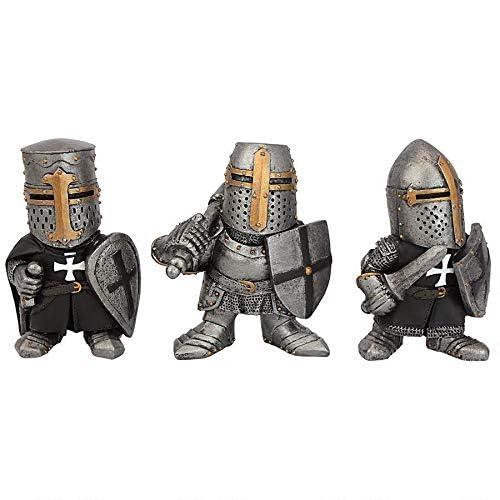 Design Toscano Wee Medieval Crusader Knights of The Gothic Realm Statue Set of Three