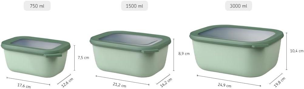MEPAL Cirqula Food Storage - Set of 3 Containers and 3 Lids