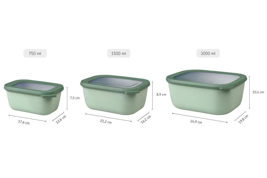 MEPAL Cirqula Food Storage - Set of 3 Containers and 3 Lids