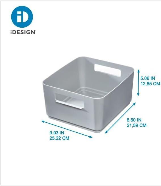 iDesign iDesign Plastic Pantry Storage Bin with Handles for Kitchen Organization - Set of 2 - Gray