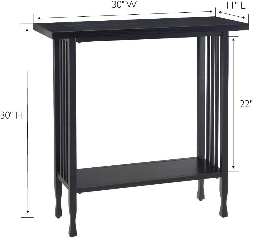 Leick Home 11232-BK Ironcraft Rustic Console Table, Black Wash