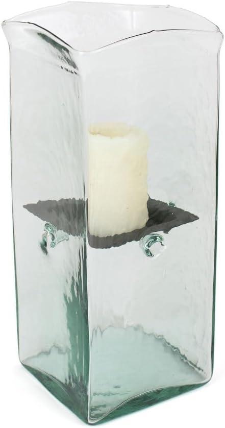 Medium Clear Glass Square Candle Hurricane