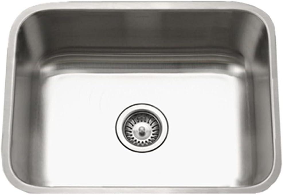 Eston Undermount Stainless Steel Single Bowl Kitchen Sink, 18 Gauge