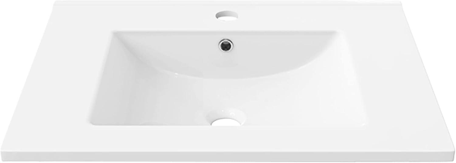 30" White Ceramic Vanity Sink Top