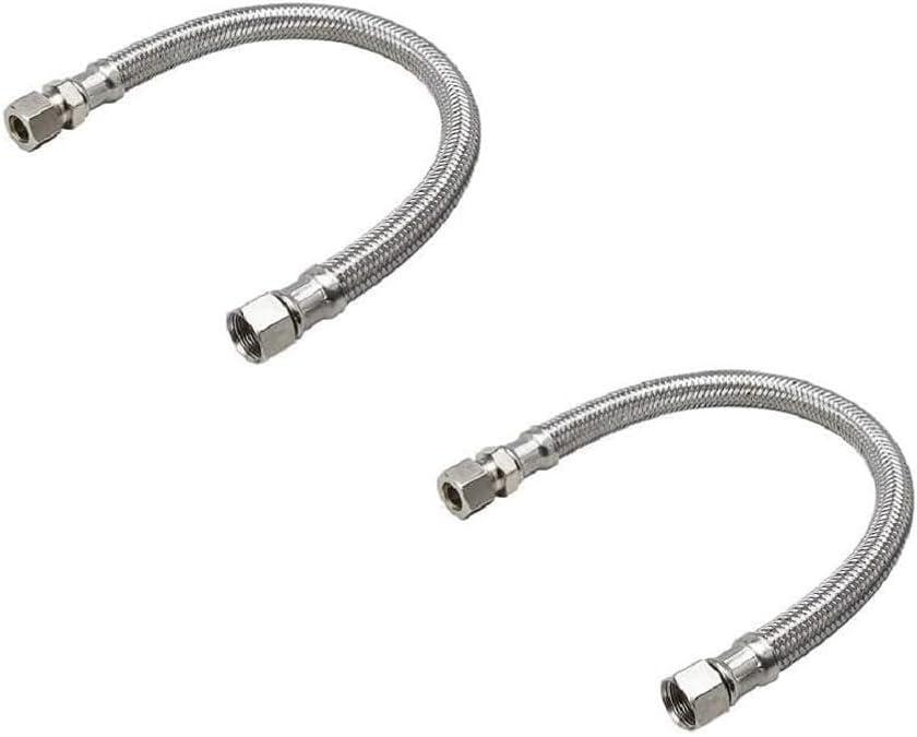 12" Faucet Supply Line Extension, 3/8" Male Comp x 3/8" Female Comp Stainless Steel Faucet Extension Hose Connector for Large Sink Longer Distance Extention, 1 Pack