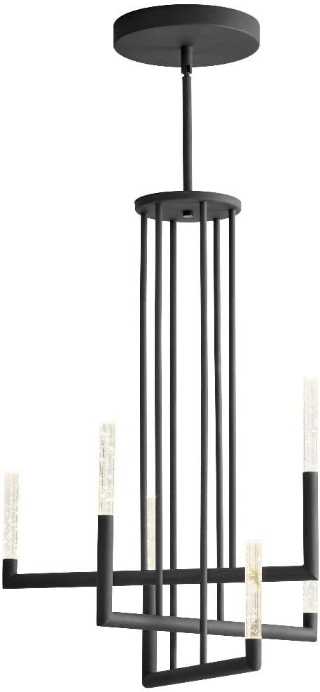 33 Inch 192W 6 Led Chandelier-Satin Nickel/White Oak Finish Oxygen Lighting 3-24-5224