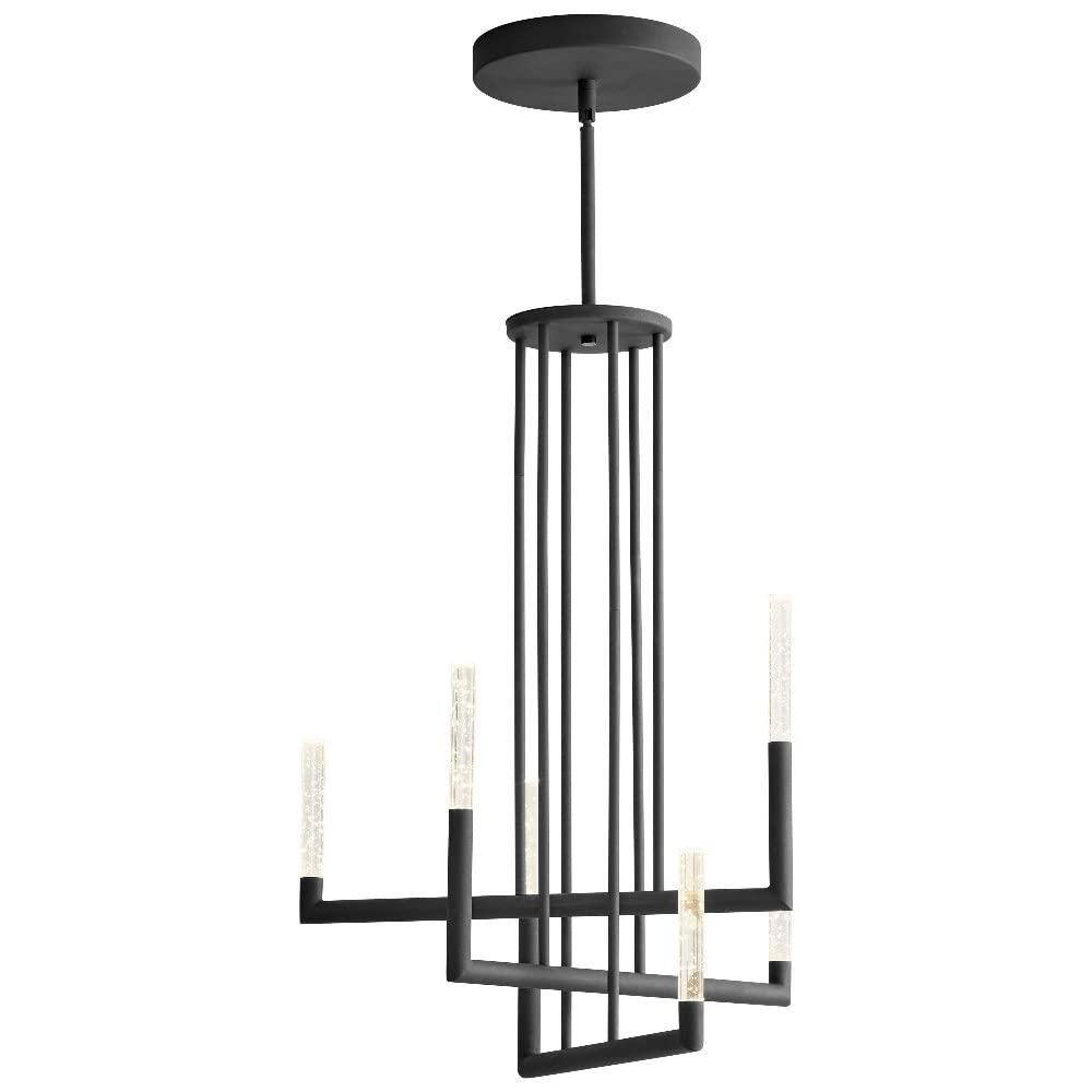 33 Inch 192W 6 Led Chandelier-Satin Nickel/White Oak Finish Oxygen Lighting 3-24-5224