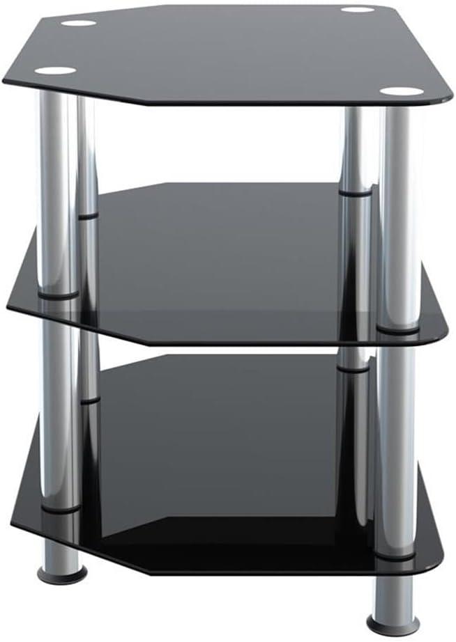 AVF Classic SDC600-A - Stand - corner - for TV / AV System - stainless steel, tempered glass - black glass, chrome effect - screen size: 12"-32" - floor-standing