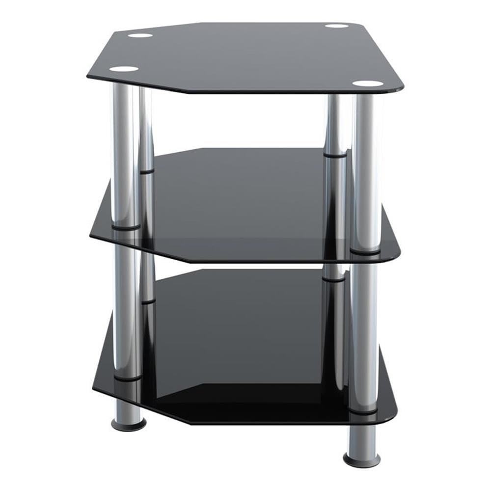 AVF Transitional Steel and Glass TV Stand for up to 32" TVs in Black/Chrome