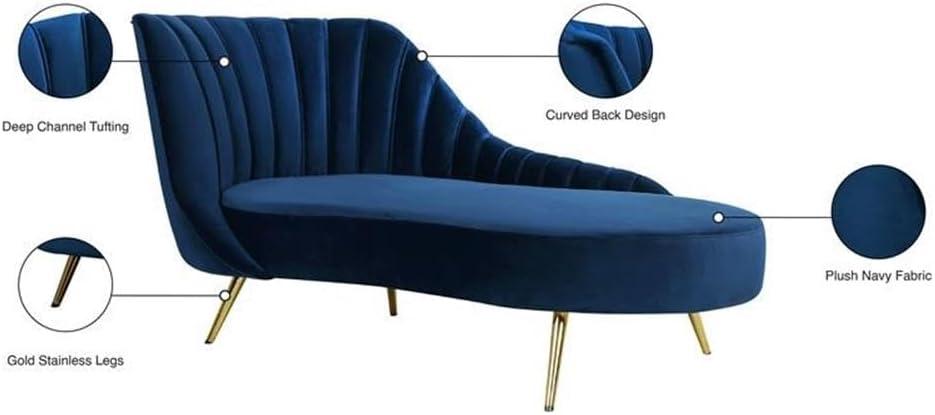 Meridian Furniture Margo Grey Velvet Chaise