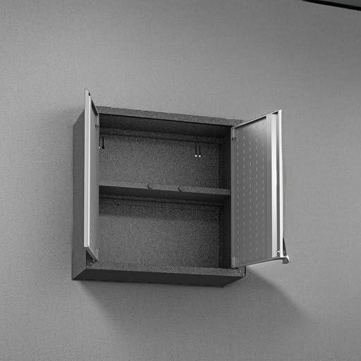 Manhattan Comfort Fortress Floating Garage Storage Cabinet, Black/Grey