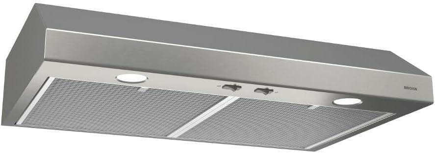 Broan NuTone 24" Steel 250 CFM Convertible Under Cabinet Range Hood with Mesh Filter