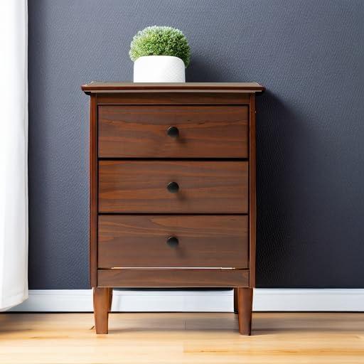 Walker Edison 3 Drawer Solid Wood Nightstand in Walnut