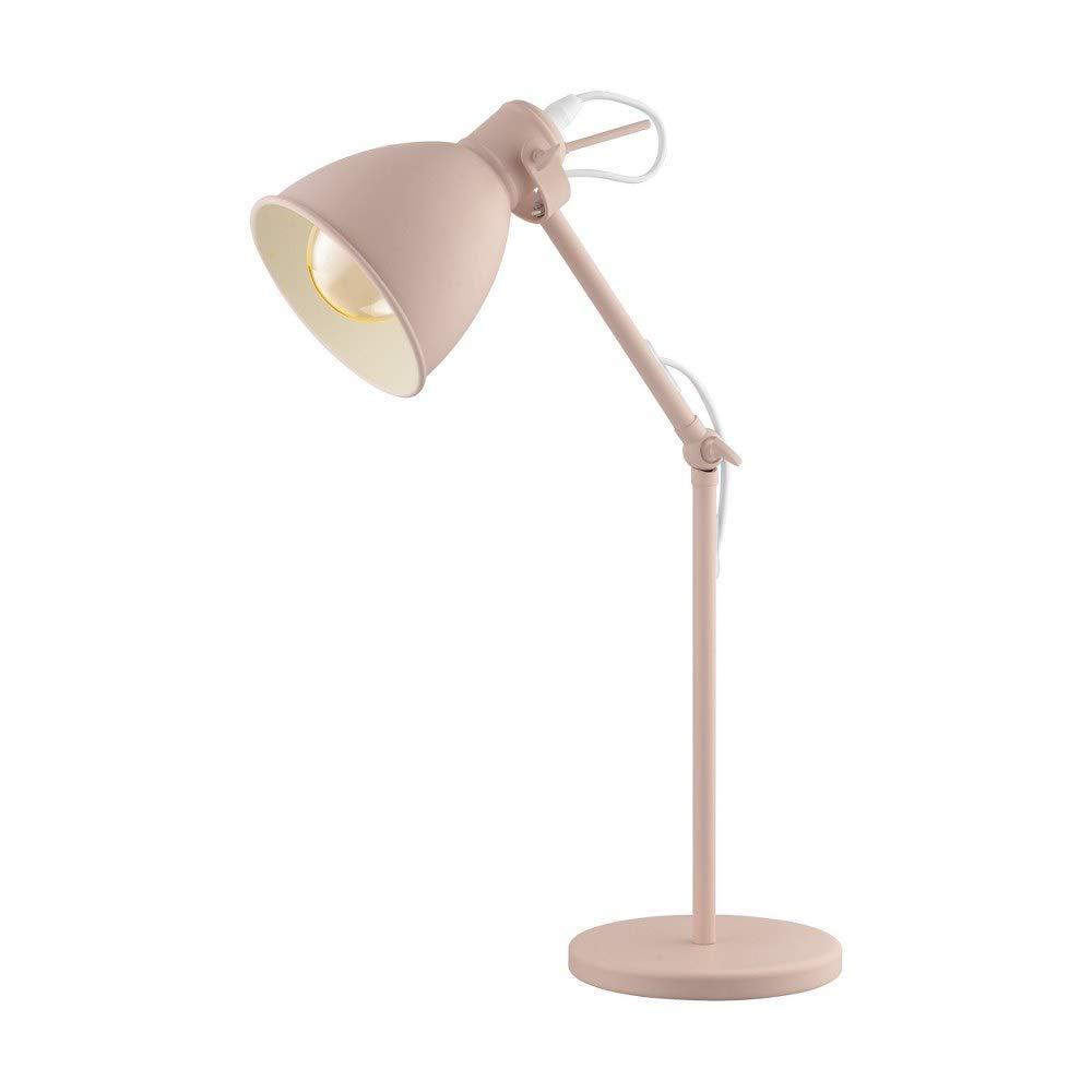 EGLO Priddy 17.05-in Adjustable Pastel Apricot Standard Desk Lamp with Metal Shade