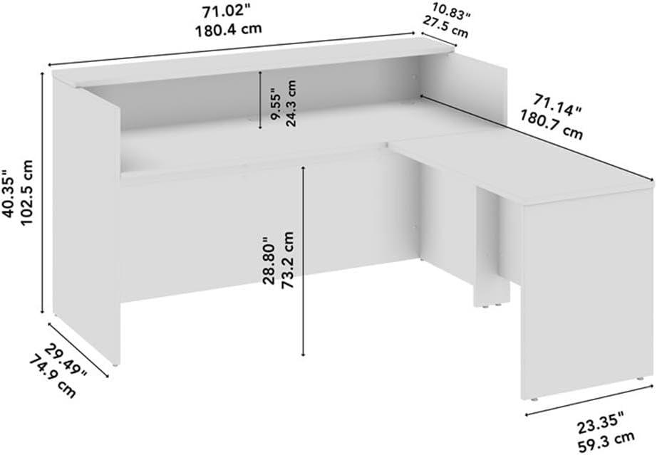 Arrive 72W x 72D L Shaped Reception Desk in Storm Gray - Engineered Wood