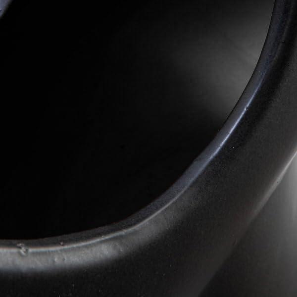 Storied Home Modern Stoneware Abstract Vase, Matte Black