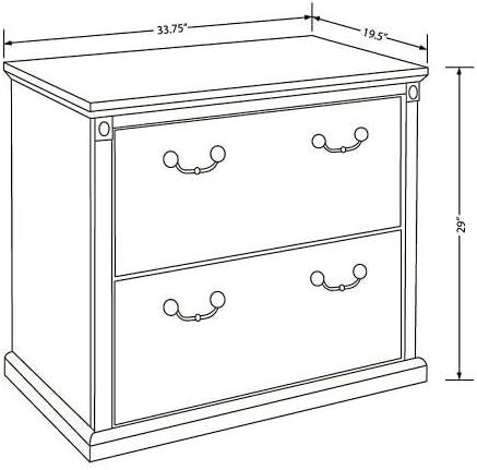 Huntington Two Wood Drawer Lateral File Cabinet Office Storage File Cherry