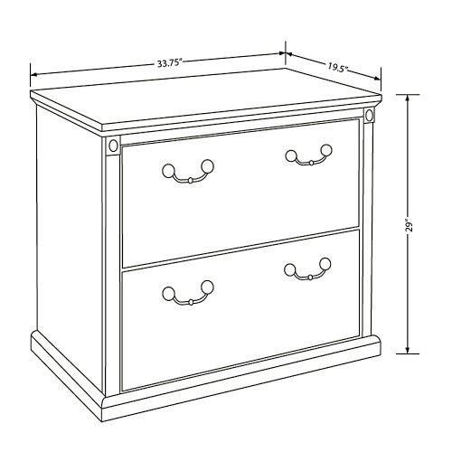Huntington Two Wood Drawer Lateral File Cabinet Office Storage File Cherry