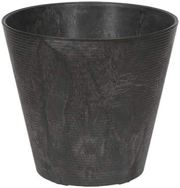 Cali ArtStone 8.4" Black Round Self-Watering Planter