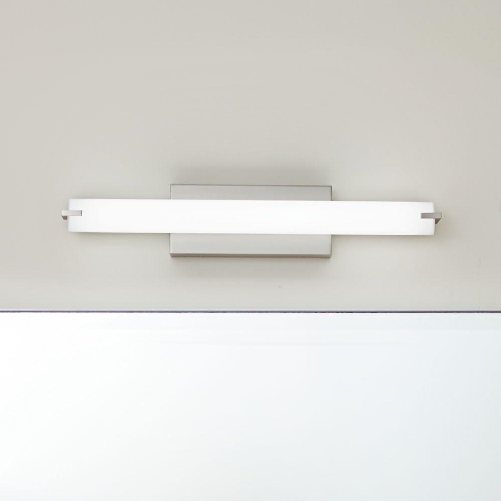 Kichler 25.5" 1 Light Brushed Nickel Integrated LED Vanity Light with White Acrylic Shade