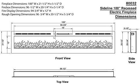 Touchstone The Sideline 100 80032 100" Recessed Electric Fireplace