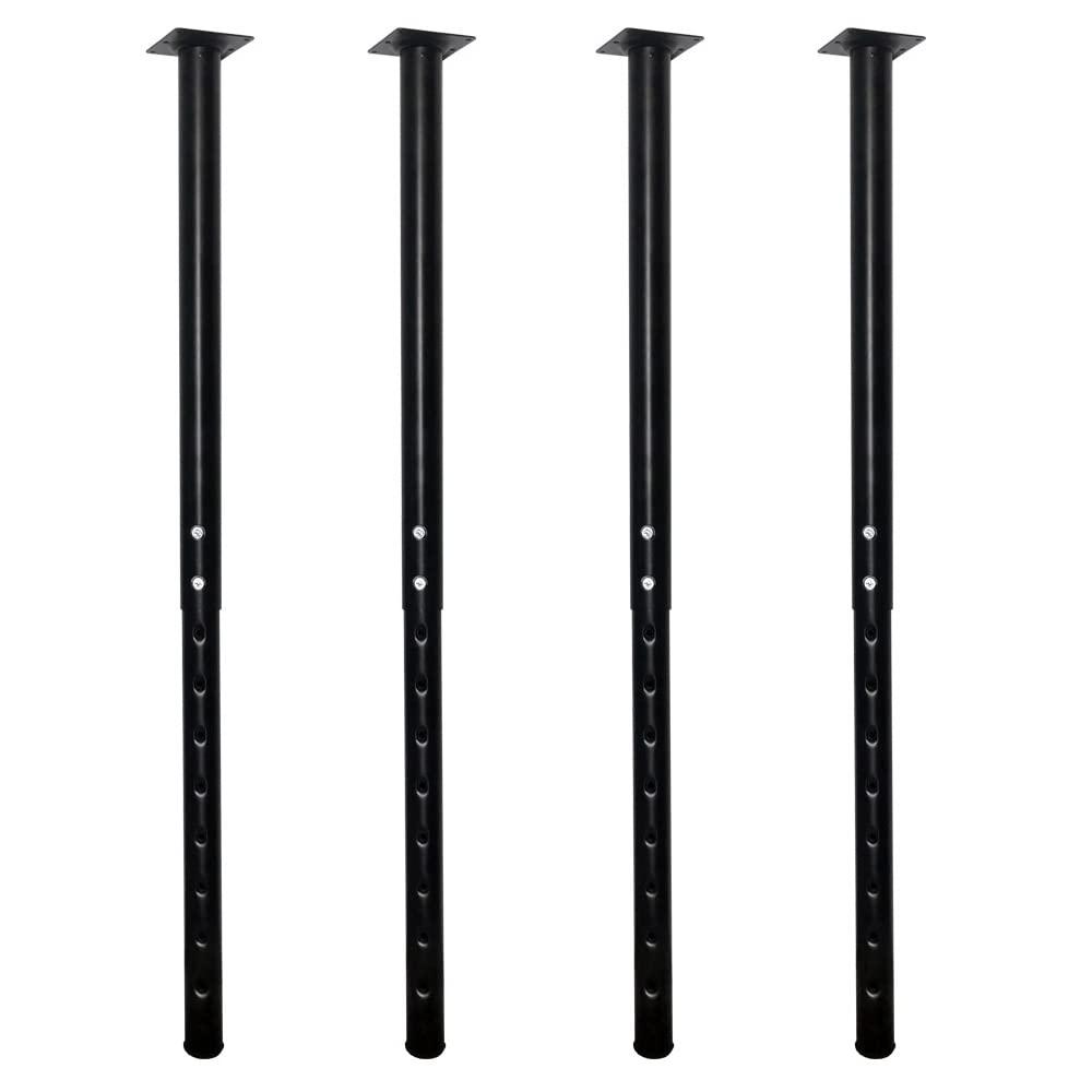 QLLY Adjustable Metal Table Leg, 24-40 inch, 60-100cm, Home Office DIY Desk Leg, Furniture Leg Set (4, Black)