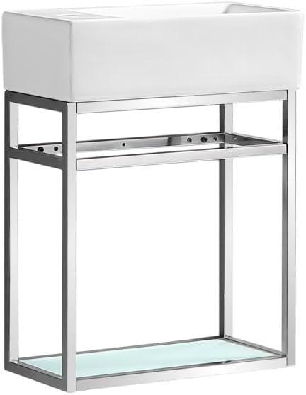 Pierre 19.5 Single, Open Shelf, Metal Frame Bathroom Vanity