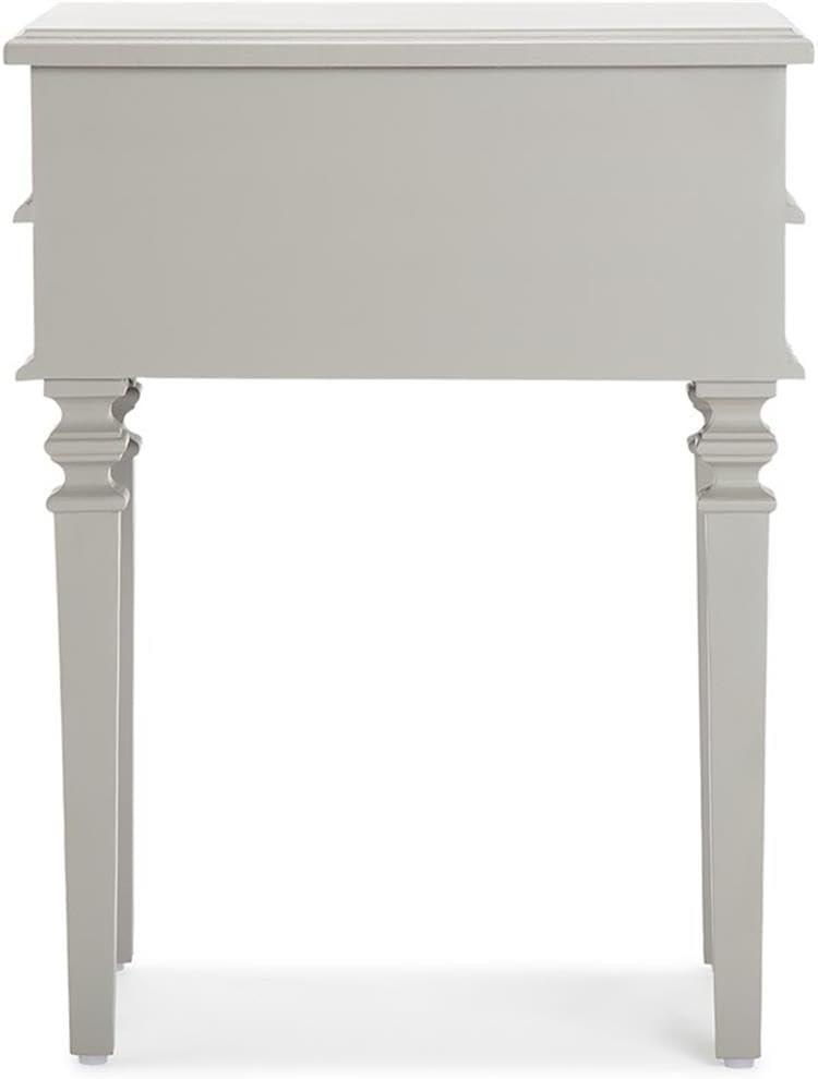 Irving Side Table with 2 Drawers Gray - Finch: Sturdy Wooden End, No Assembly Required