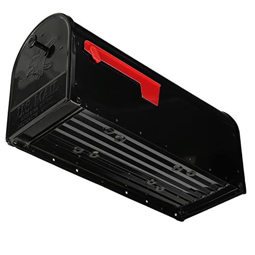 Large Black Steel Double Door Post Mount Mailbox