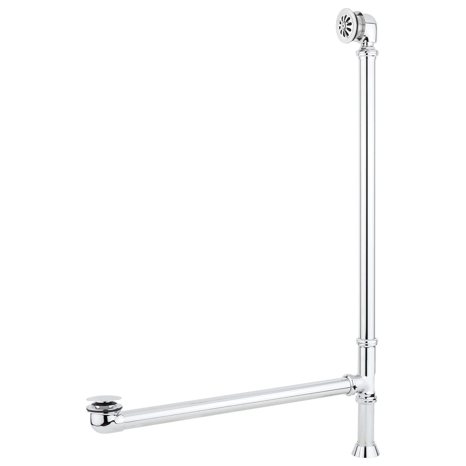 Signature Hardware 480113 Ultra 67" Acrylic Slipper Clawfoot Tub with Integrated Overflow, Rolled Rim and Imperial Feet - Less Drain Assembly - White/Polished Brass Feet