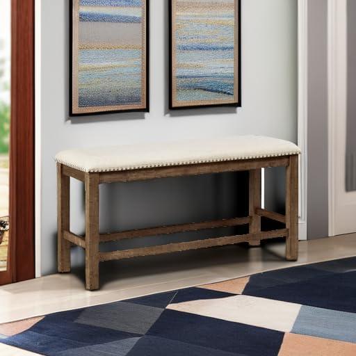 Signature Design by Ashley Casual Moriville Counter Height Dining Bench  Beige