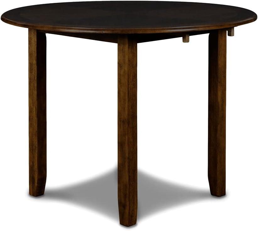 New Classic Furniture Gia Solid Wood Dining Drop Leaf Table W/2 Chairs in Brown