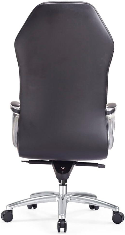 Sterling Black Leather Executive Swivel Chair with Metal Base