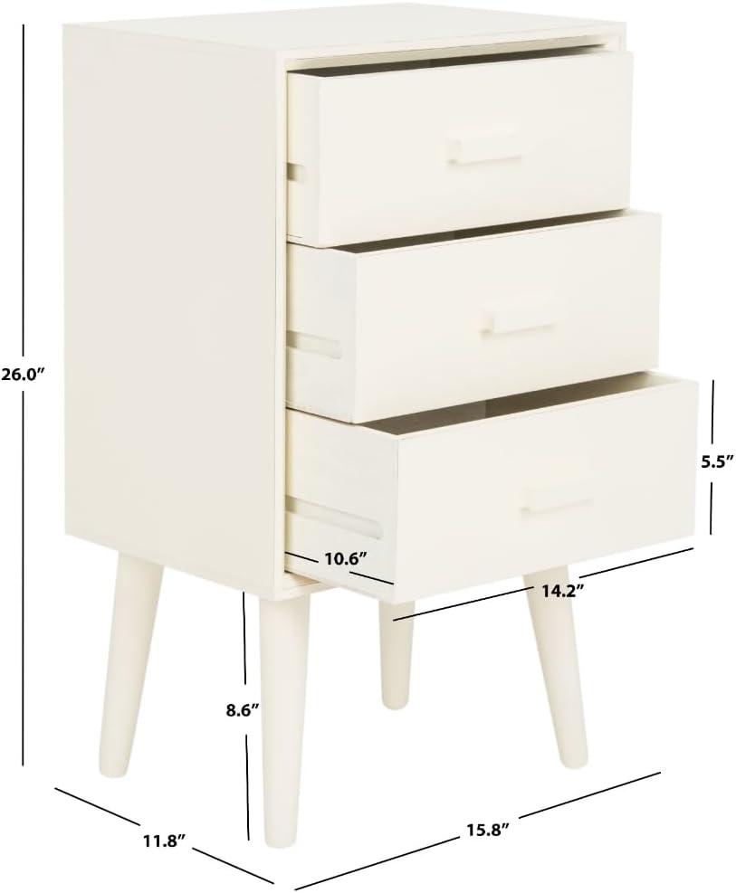 Pomona 3 Drawer Accent Table - CHS5700 - Vintage White - Safavieh