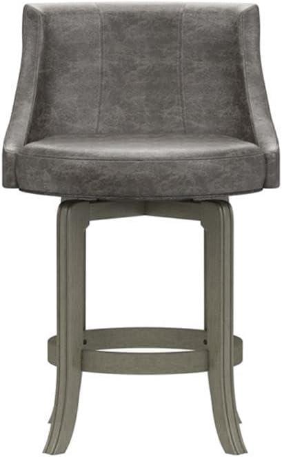 Napa Valley Wood Swivel Counter Height Barstool Aged Gray/Charcoal - Hillsdale Furniture