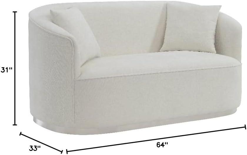 Acme Furniture 64" Odette Sofa Beige Chenille : Classic Loveseat, 2 Pillows, No Assembly Required